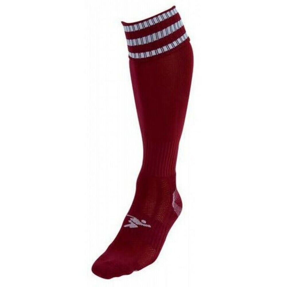 Precision Childrens/Kids 3 Stripe Pro Soccer Socks / Maroon/White